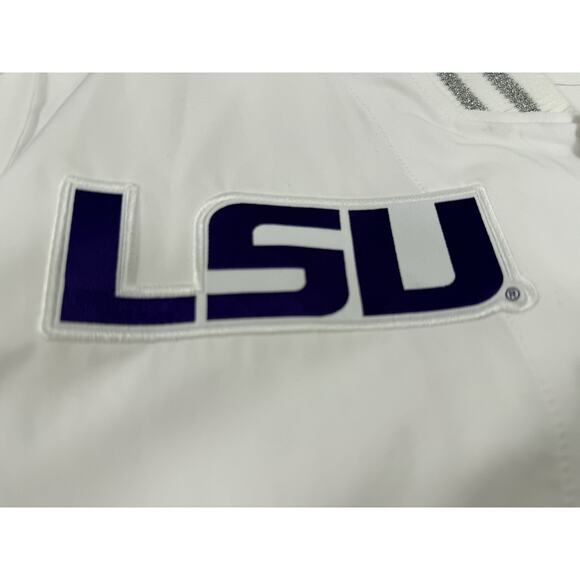 NIKE ON-FIELD x LSU TIGERS Sz LSideline Players Jacket Snap Front White Mens - Picture 5 of 16